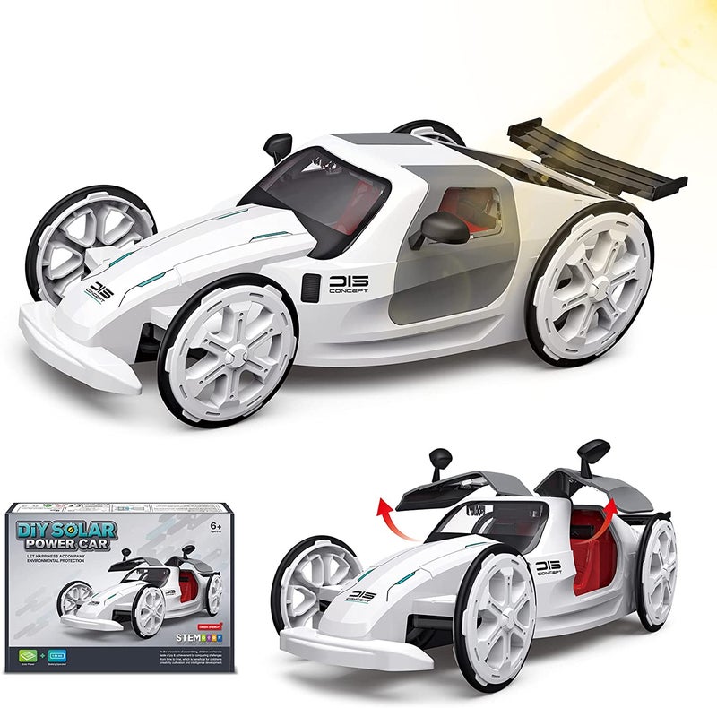Solar Car Kit: 2 Power Modes - Safe Durable ABS Material STEM Educational Toy for Kids Aged 6-10, Teens, Boys & Girls - Image 1