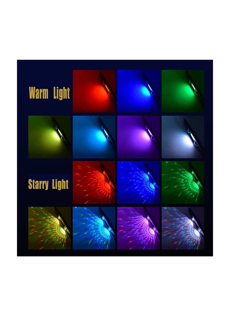 Loquat Car Interior LED Lights, USB Ambient Light for Car Interior Accessories Kits,Floor Footwell Under Dash Lighting Remote Control Red Yellow Blue Purple Pink Cool Car Interior RGB Light(2 Pack) - Image 3