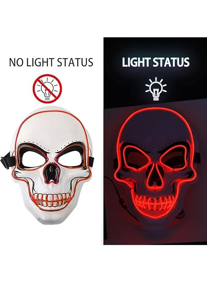 JCB CHIC LED Halloween Mask,  Halloween Mask, Party LED Masks for Men Women Kids Adult with 3 Lighting Modes Glowing Neon Mask  Glowing Eyes Cosplay Costume Masquerade Parties Carniva - Image 1
