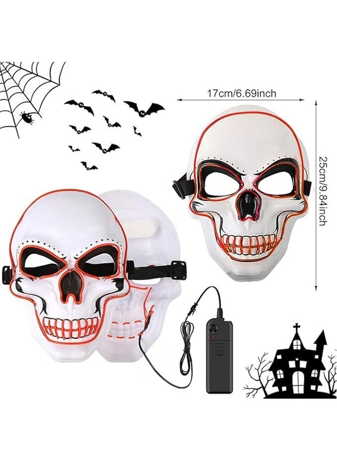 JCB CHIC LED Halloween Mask,  Halloween Mask, Party LED Masks for Men Women Kids Adult with 3 Lighting Modes Glowing Neon Mask  Glowing Eyes Cosplay Costume Masquerade Parties Carniva - Image 2