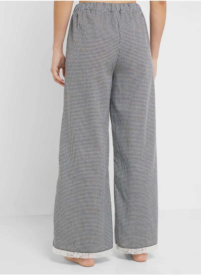 جينجر Relaxed Fit Gingham Pyjama Pant