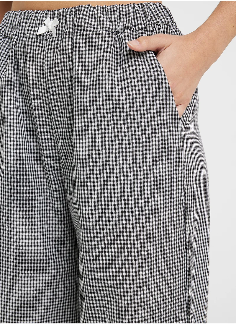 جينجر Relaxed Fit Gingham Pyjama Pant