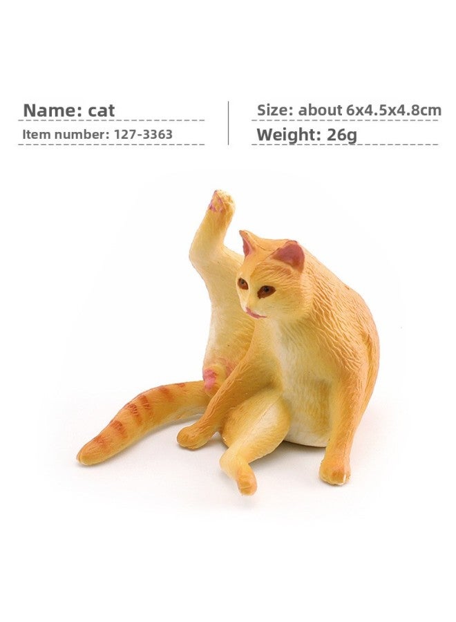 Cross-border Children's Mini Simulation Pet Cat Model Orange Cat Fat Cat British Short-haired Cat Pastoral Cat Decorative Ornaments 
