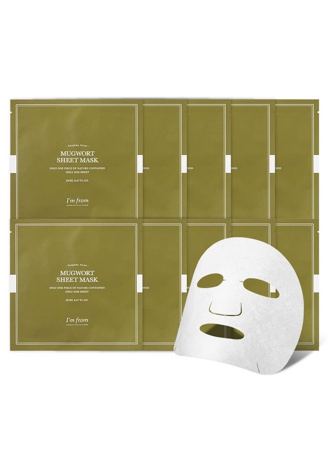 I'M FROM Mugwort Sheet Mask 91.45% Pure Mugwort Extract Calming 10 Masks  - Image 1