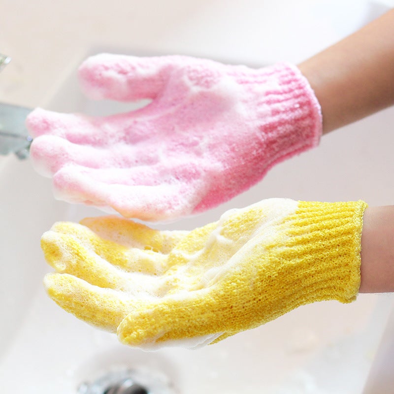 Of Bath Towels, Shower Gloves, Five-Finger Exfoliating Painless Scrubbing Back Scrubber, Double-Sided Bath Towel - Image 2