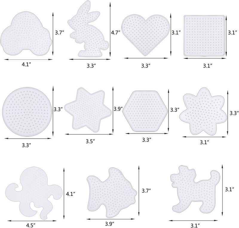 Coopay 20 Pieces Fuse Beads Pegboards Clear Plastic Template Beads Boards Different Shapes with 20 Pieces Colorful Cards for Kids Craft Supplies - Image 2