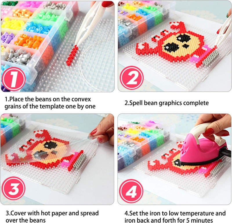 Coopay 20 Pieces Fuse Beads Pegboards Clear Plastic Template Beads Boards Different Shapes with 20 Pieces Colorful Cards for Kids Craft Supplies - Image 4