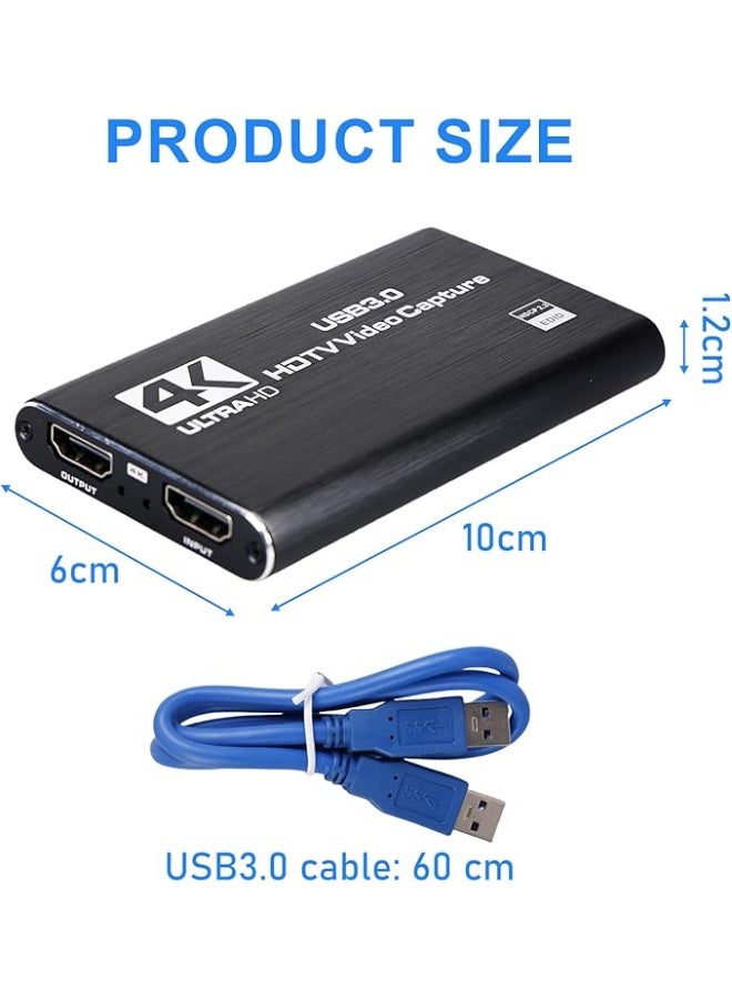 كارت التقاط فيديو HDMI USB 3.0 4K مع Loop-Out | تسجيل 1080P 60FPS للبث والألعاب متوافق مع OBS وأجهزة الألعاب - Image 4