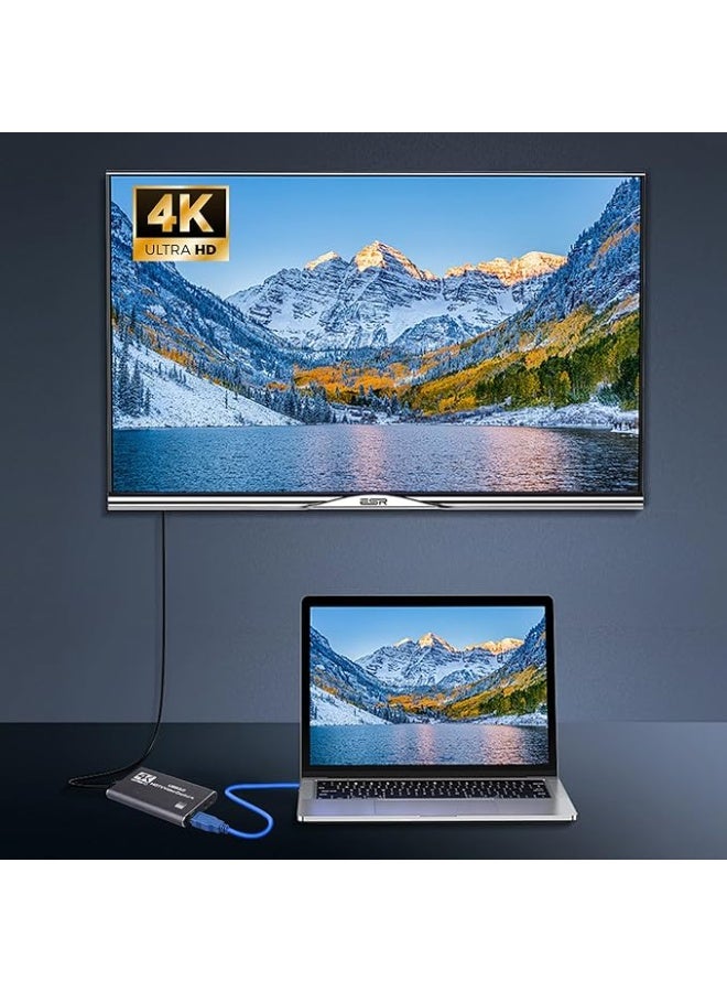 كارت التقاط فيديو HDMI USB 3.0 4K مع Loop-Out | تسجيل 1080P 60FPS للبث والألعاب متوافق مع OBS وأجهزة الألعاب - Image 3