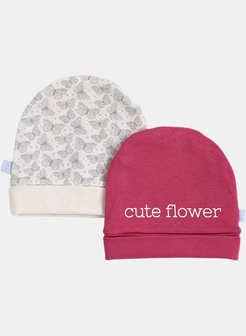 Baby Girls Butterfly Hat Pack Of 2