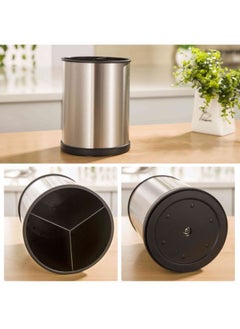 NIBEMINENT Stainless Steel Three Compartment Spinning Organizer Silver/Black 19.50 x 15 15centimeter  - Image 3