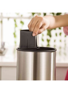 NIBEMINENT Stainless Steel Three Compartment Spinning Organizer Silver/Black 19.50 x 15 15centimeter  - Image 2