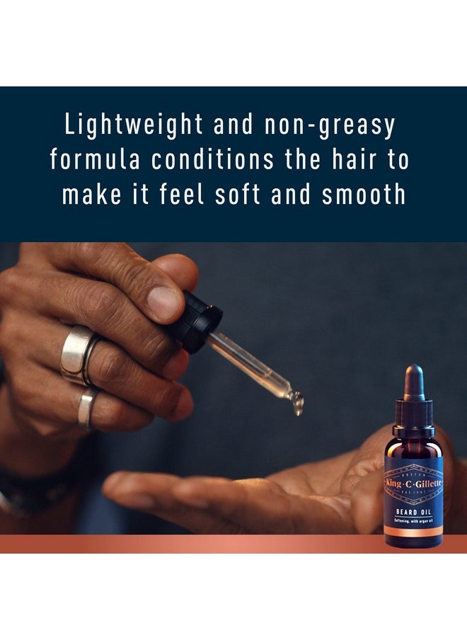 King C. Gillette - Grooming Kit, 1 Razor With 2 Blade Refills,1 Oz Beard Oil, 11 Oz Beard Wash, 5 Oz Shave Gel, 1 Comb - Image 1