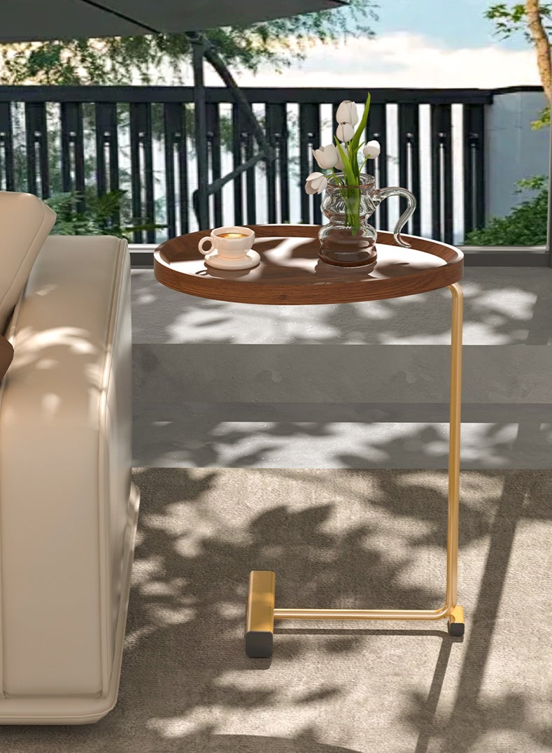 طاولة جانبية صغيرة، طاولة نهائية على شكل 23 بوصة للأريكة والسرير، طاولة صينية تلفزيون بإطار معدني للأريكة وغرفة المعيشة وغرفة النوم - Image 3