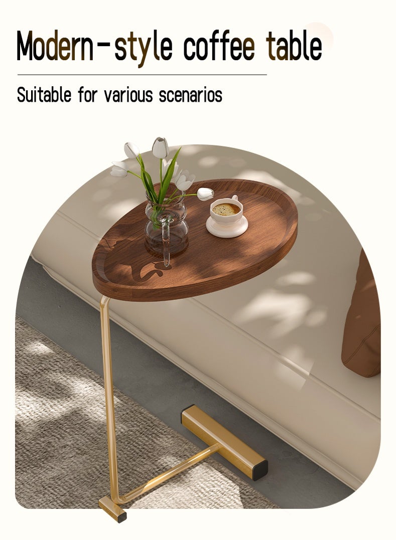 طاولة جانبية صغيرة، طاولة نهائية على شكل 23 بوصة للأريكة والسرير، طاولة صينية تلفزيون بإطار معدني للأريكة وغرفة المعيشة وغرفة النوم - Image 5