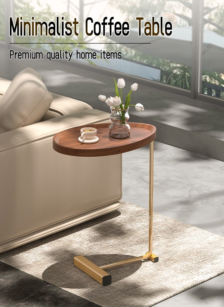 طاولة جانبية صغيرة، طاولة نهائية على شكل 23 بوصة للأريكة والسرير، طاولة صينية تلفزيون بإطار معدني للأريكة وغرفة المعيشة وغرفة النوم - Image 4