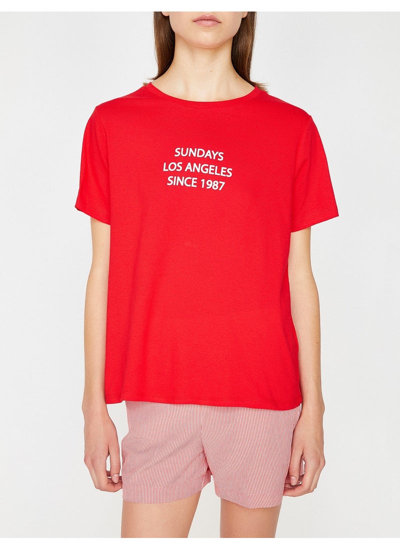 KOTON - Women Written Printed T-Shirt - Image 1