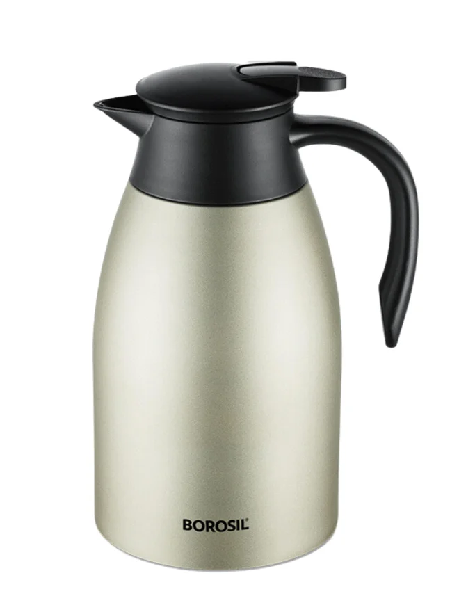 BOROSIL Vacuum Stainless Steel Teapot Oyster - 1.5Ltr