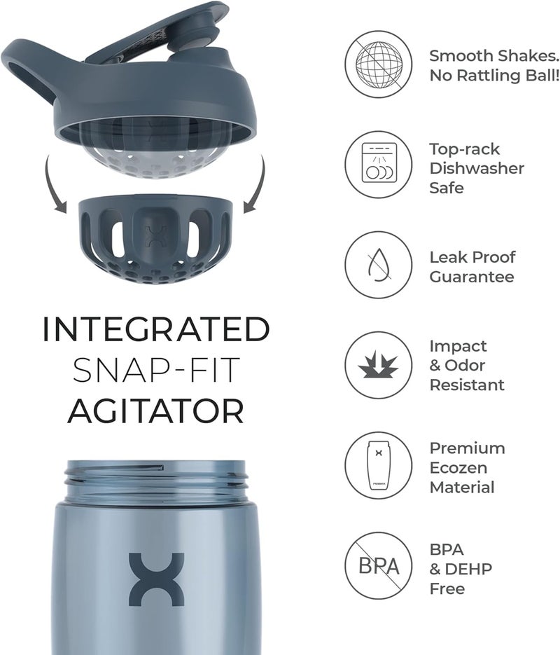 PROMIXX Pursuit Protein Shaker Bottle – Premium Sports Blender Bottles For Protein Mixes And Supplement Shakes – Easy Clean, Durable Protein Shaker Cup, Ocean Calm Blue - Image 4
