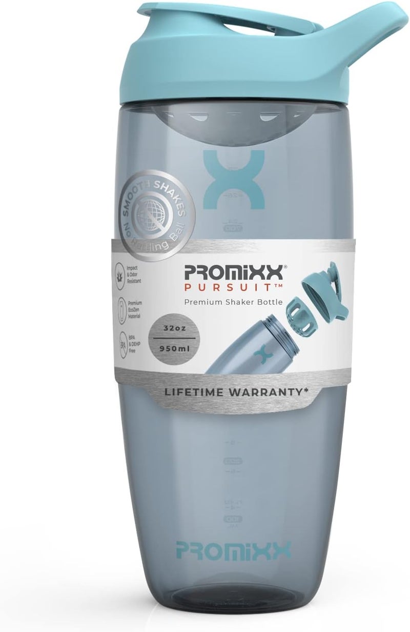 PROMIXX Pursuit Protein Shaker Bottle – Premium Sports Blender Bottles For Protein Mixes And Supplement Shakes – Easy Clean, Durable Protein Shaker Cup, Ocean Calm Blue - Image 1
