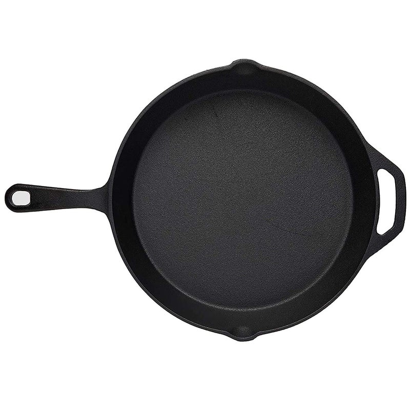 Bharath Agencies Cast Iron Skillet Frying Pan 1025 Inch PreSeasoned Perfect for Cooking on Gas Induction and Electric Cook Tops Black with Spatula - Image 2