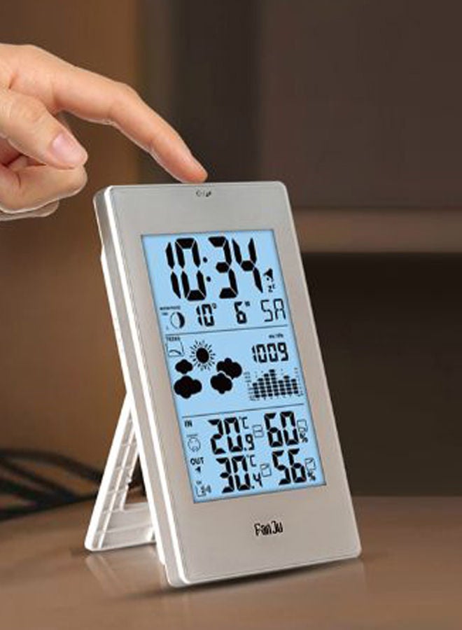NIBEMINENT Wireless Weather Forecaster Station Multifunction Digital Clock With Remote White - Image 2