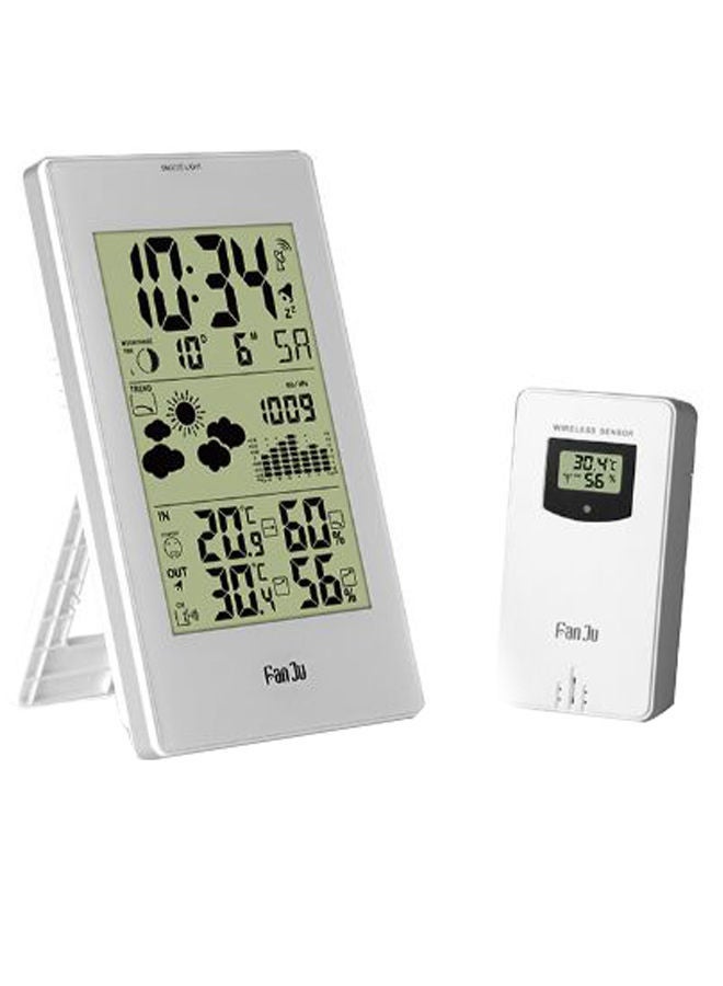NIBEMINENT Wireless Weather Forecaster Station Multifunction Digital Clock With Remote White - Image 1