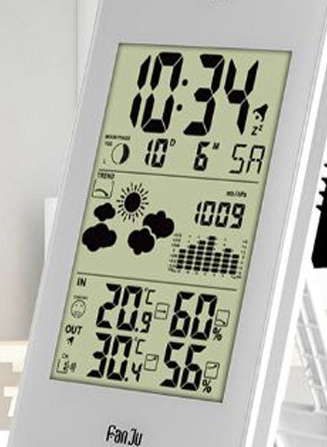 NIBEMINENT Wireless Weather Forecaster Station Multifunction Digital Clock With Remote White - Image 3