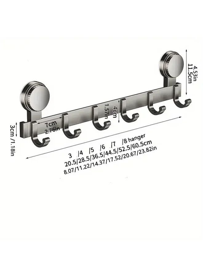 Gun Gray 3 Hooks No Punch Suction Cup Wall Hanging For Towels Bathrobes Clothes - Image 4