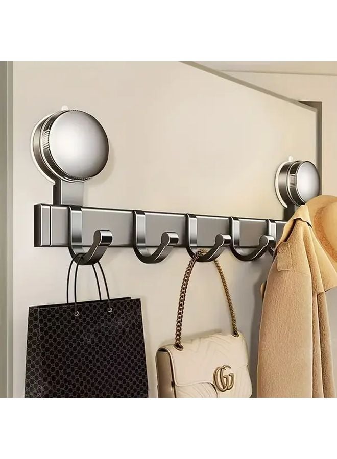 Gun Gray 3 Hooks No Punch Suction Cup Wall Hanging For Towels Bathrobes Clothes - Image 3