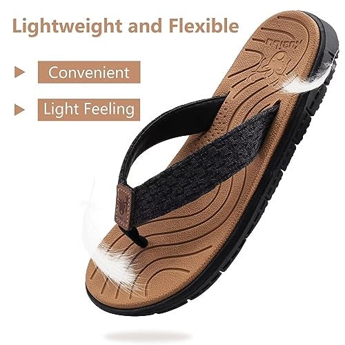 KuaiLu Womens Casual Flip Flops Comfortable Yoga Mat Arch Support Memory Foam Comfort Cushion Summer Beach Pool Slip on Walking Thong Sandals Ladies Orthotic Recovery Plantar Fasciitis Khaki Size 8 - Image 4