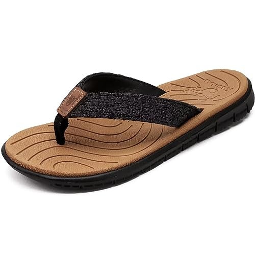 KuaiLu Womens Casual Flip Flops Comfortable Yoga Mat Arch Support Memory Foam Comfort Cushion Summer Beach Pool Slip on Walking Thong Sandals Ladies Orthotic Recovery Plantar Fasciitis Khaki Size 8 - Image 1