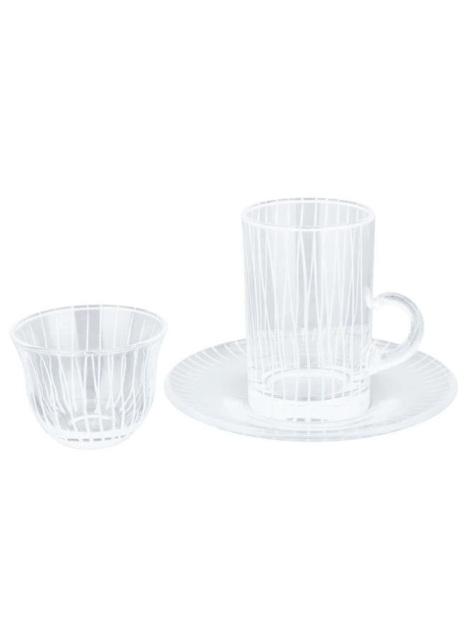 Alsaif Glass Tea Coffee Bialat Set 18 Pieces Clear - Image 1