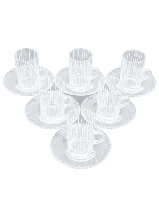 Alsaif Glass Tea Coffee Bialat Set 18 Pieces Clear - Image 3