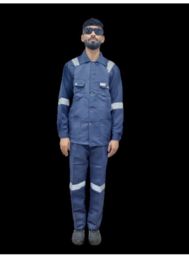 TAHA High-Performance Reflective Navy Safety Suit -Durable and Reflective for Workplace & Outdoor Protection | Size-5XL  - Image 1
