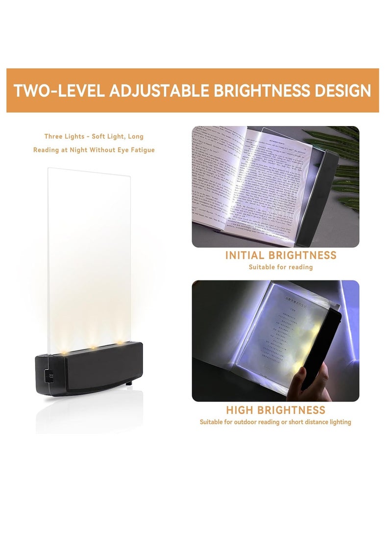 PTTIMFFM LED Book Reading Light, Flat Booklights for Reading in Bed at Night Acrylic Bookmark Light Flat Plate - Image 2