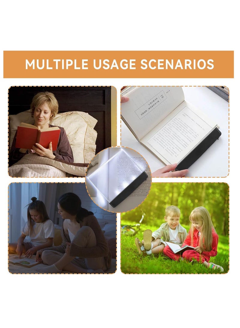 PTTIMFFM LED Book Reading Light, Flat Booklights for Reading in Bed at Night Acrylic Bookmark Light Flat Plate - Image 3