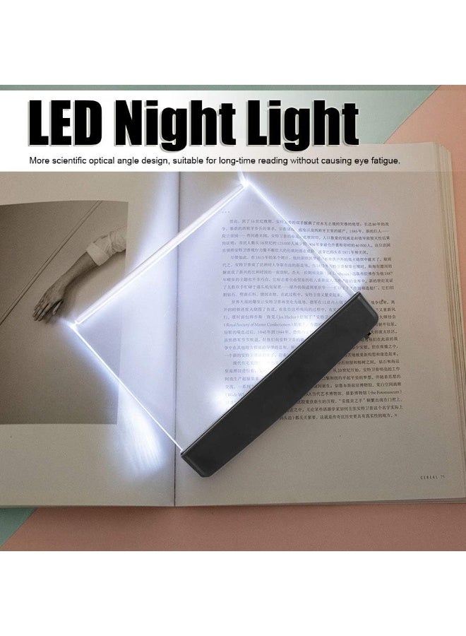PTTIMFFM LED Flat Book Light, Full Page Illuminator with Eye-Friendly Warm Light, Adjustable Brightness & Portable Battery-Powered Design - Image 3