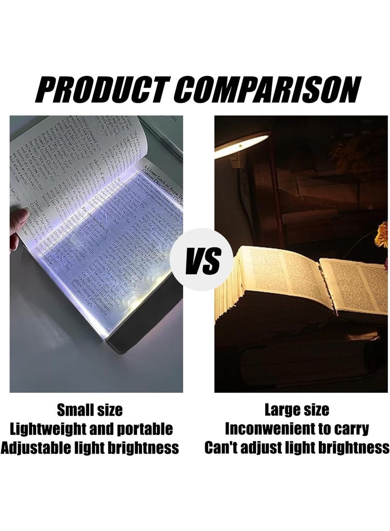 PTTIMFFM LED Flat Book Light, Full Page Illuminator with Eye-Friendly Warm Light, Adjustable Brightness & Portable Battery-Powered Design - Image 5