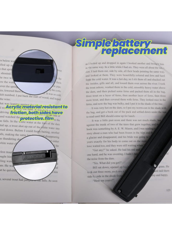 PTTIMFFM LED Flat Book Light, Full Page Illuminator with Eye-Friendly Warm Light, Adjustable Brightness & Portable Battery-Powered Design - Image 2