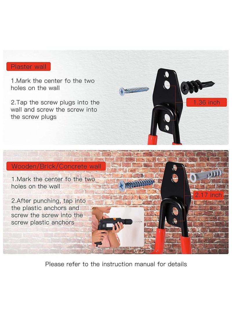 NANAO Garage Hooks Heavy Duty 12 Pack， Utility Steel Wall Hooks Rack Garden Tool Organizer Garage Organization Hooks Wall Hanger Bike Hooks for Garage Storage Ladders,Bikes and Broom Holder (Black) - Image 4