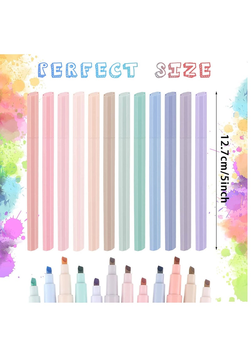 Excefore - 12 Pieces Assorted Colors Gel Highlighters Set for School Office Supplies Marker Pen - Image 1