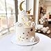ALNGFUIK Moon Star Cake Toppers Acrylic Cake Decorations Twinkle Twinkle Little Star Celestial Cake Charms Mirror Gold for Over the Moon Baby Shower Wedding Birthday Party - Image 3