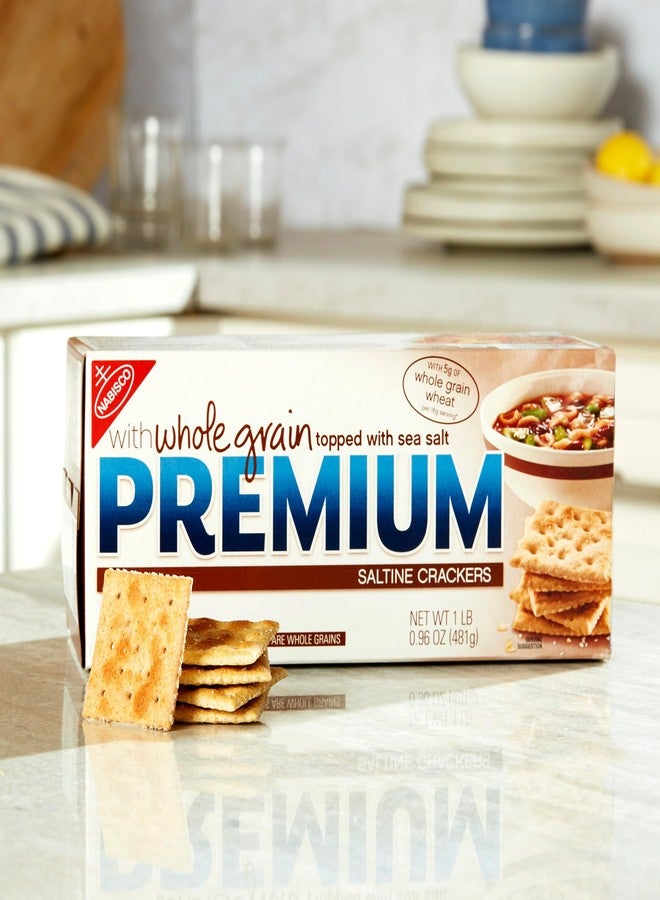 Premium Saltine Crackers, with Whole Grain Wheat, Lunch Snacks, 1.06 lb - Image 4