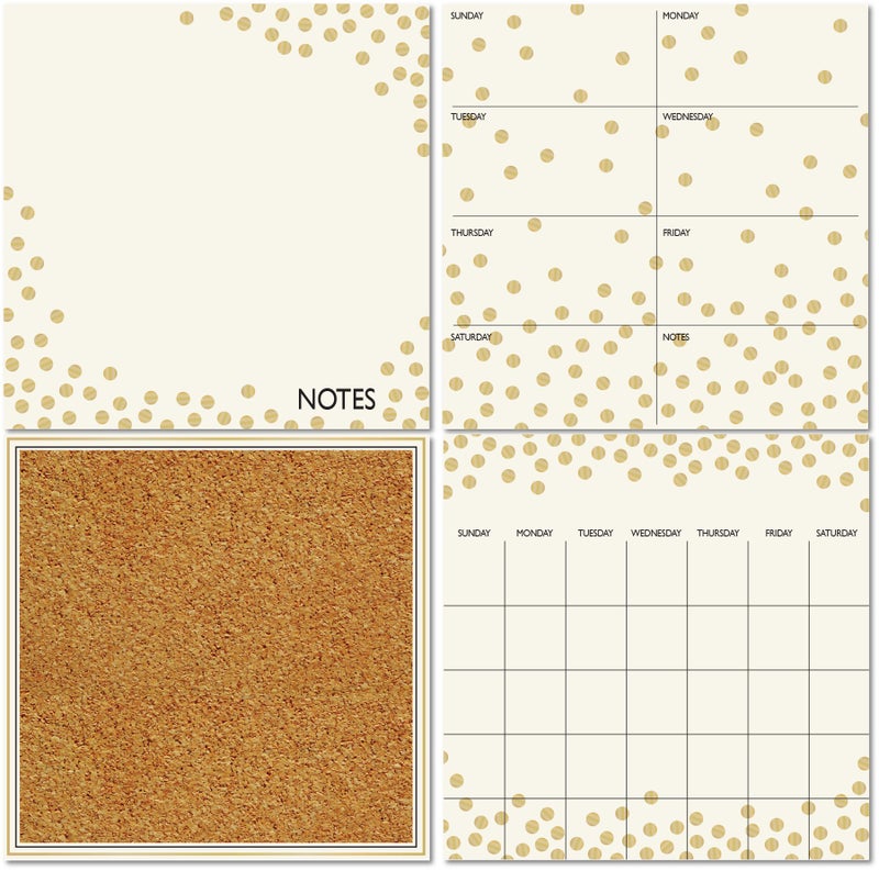Wall Pops WPE1503 Gold Confetti Organization Kit White OffWhite