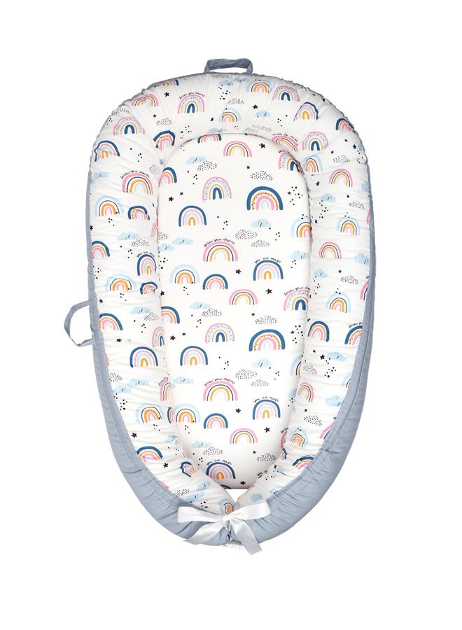 LO.BABY.VE Baby Lounger Baby Nest Sleeper, Cotton Co-Sleeping Nest Bed For Newborn, Portable Reversible Adjustable For Crib Bassinet - Image 1