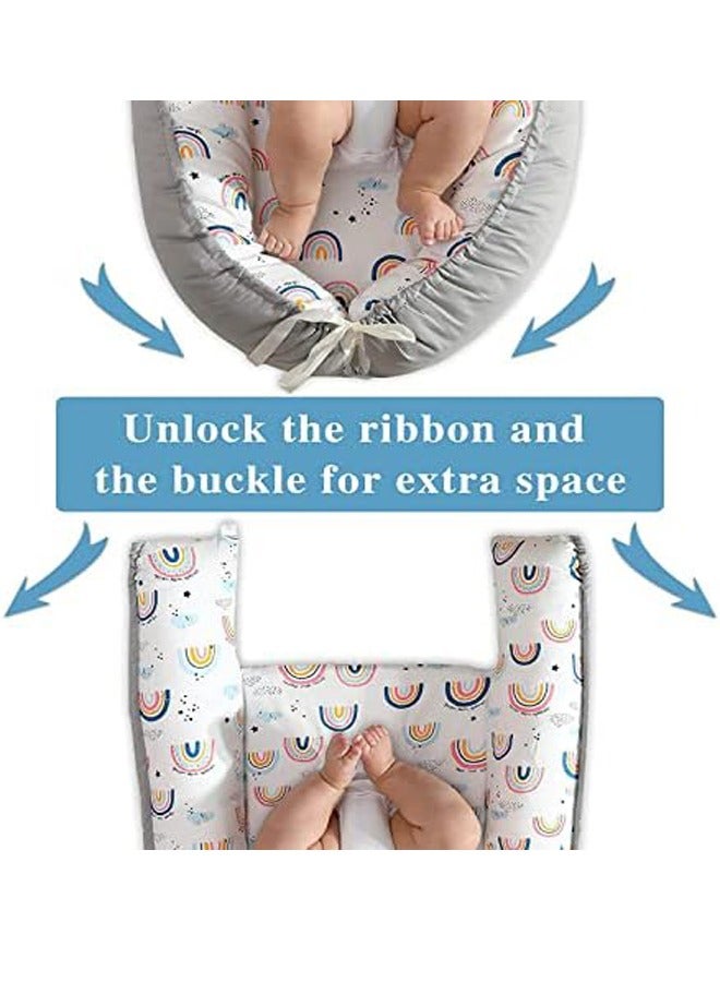 LO.BABY.VE Baby Lounger Baby Nest Sleeper, Cotton Co-Sleeping Nest Bed For Newborn, Portable Reversible Adjustable For Crib Bassinet - Image 2