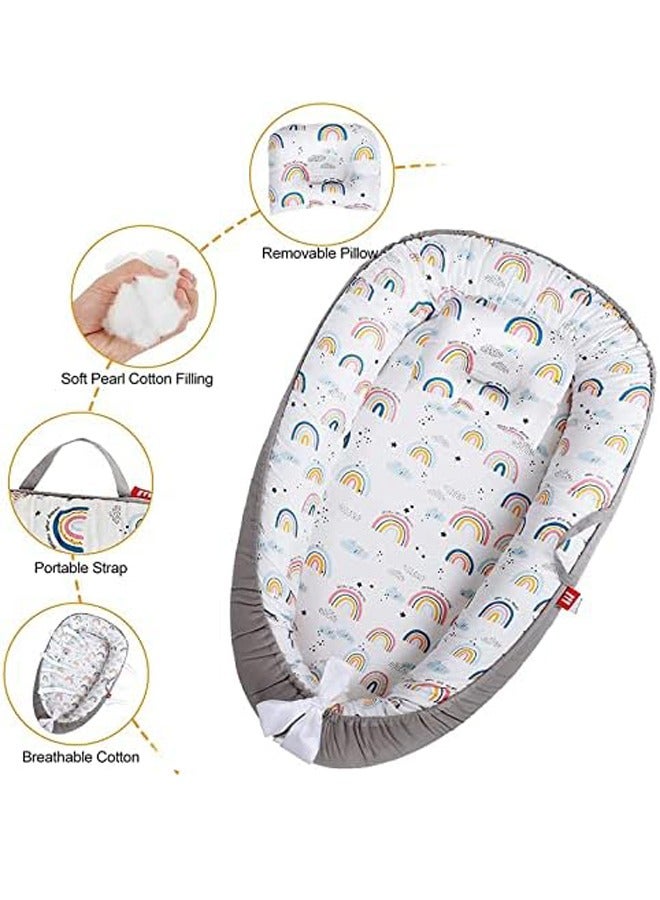 LO.BABY.VE Baby Lounger Baby Nest Sleeper, Cotton Co-Sleeping Nest Bed For Newborn, Portable Reversible Adjustable For Crib Bassinet - Image 3