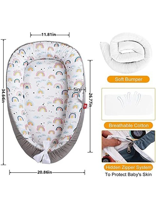 LO.BABY.VE Baby Lounger Baby Nest Sleeper, Cotton Co-Sleeping Nest Bed For Newborn, Portable Reversible Adjustable For Crib Bassinet - Image 4