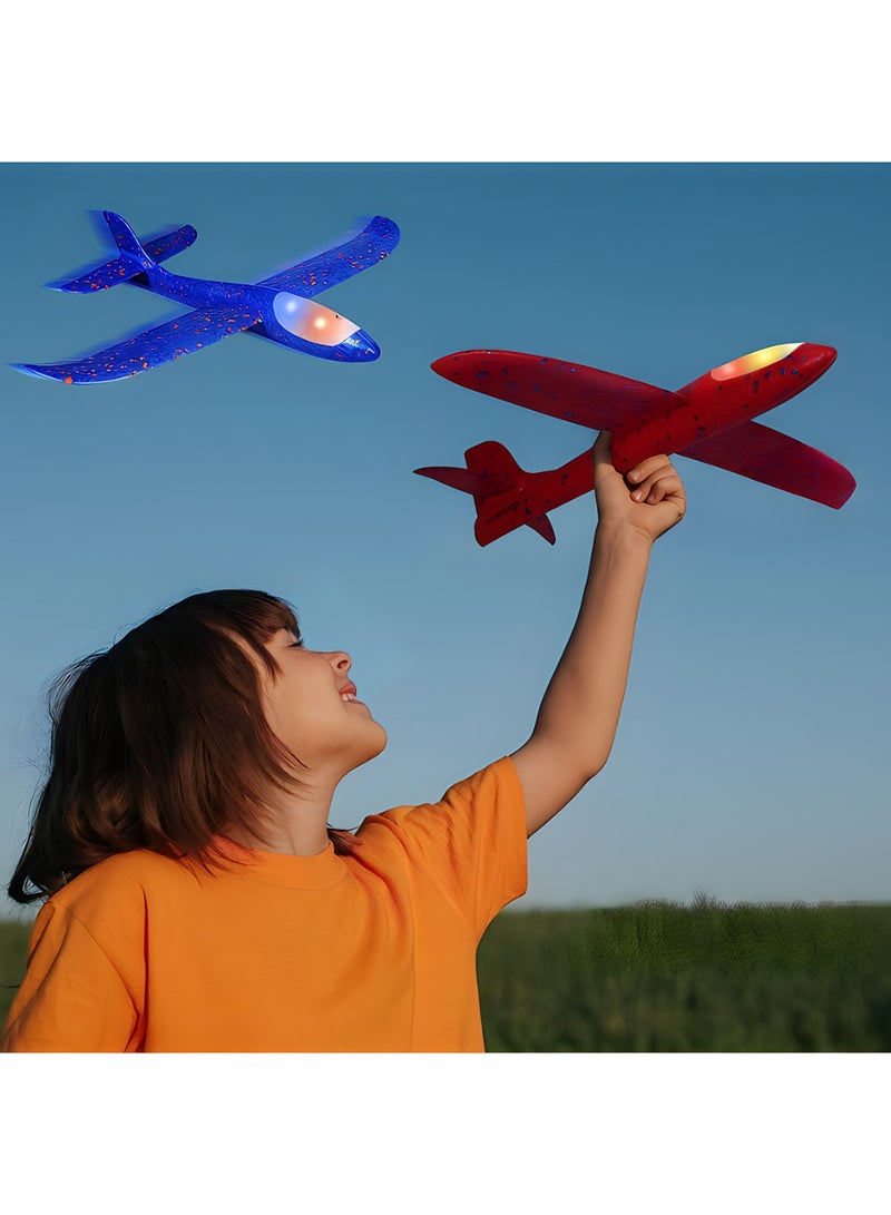 MAGIC VAULT 4 Pack LED Light Airplane Toys-17.5" Large Throwing Foam Plane-2 Flight Modes Glider Plane-Outdoor Flying Toys for Kids-Flying Toys Gift for Boys Girls 3 4 5 6 7 8 9 Years Old - Image 4